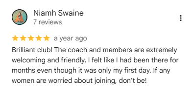 Niamh Swaine five-star Google review for JSBJJ Kylemore